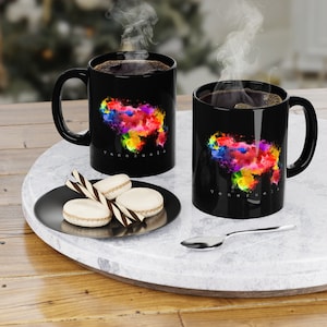 Venezuela Watercolor Black Coffee Mug, 11oz