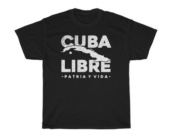 Cuba Libre Patria Y Vida / Libertad Cubana / Camiseta Cubana / Cayo La Dictadura / Unisex Tee / Made in US