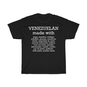 VENEZUELAN MADE WITH T-shirt | Food Lover Tee | Venezuela Gift Idea | Unisex T Shirt