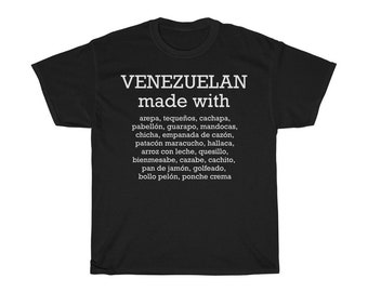 VENEZUELAN MADE WITH T-shirt | Food Lover Tee | Venezuela Gift Idea | Unisex T Shirt