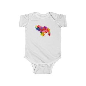 Venezuelan Watercolor Map | Mapa de Venezuela | Ropita de Bebe Venezolana | Infant Bodysuit