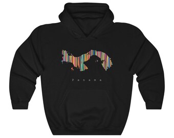 Mapa de Panama Multicolor - Felpa Unisex By Franelas CSS / Panama Gift / Felpa con cappuccio Panama /