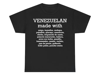 Maglietta "VENEZUELAN MADE WITH" | Maglietta per amanti del cibo | Idea regalo Venezuela | Maglietta unisex