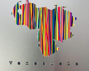 Mappa multicolore del Venezuela Maiquetìa | Adesivi | Decalcomania