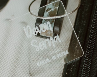 Personalized Acrylic Luggage Tag - Bag Tag - Pet Tag - Travel Tag - Diaper Bag Tag