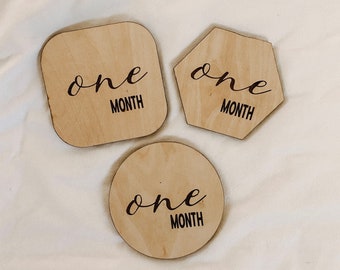 Baby Monthly Milestone Markers - Wood Milestone Markers - Acrylic Milestone Markers - Baby Photo Props