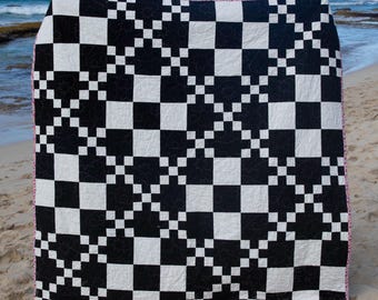 Handmade Throw Quilt | Modern Quilt for Sale | Checkerboard Quilt