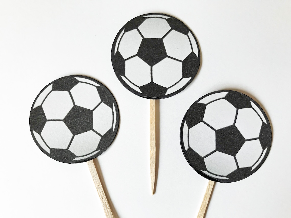 Sportssoccer Ball Cupcake Toppers Etsy UK