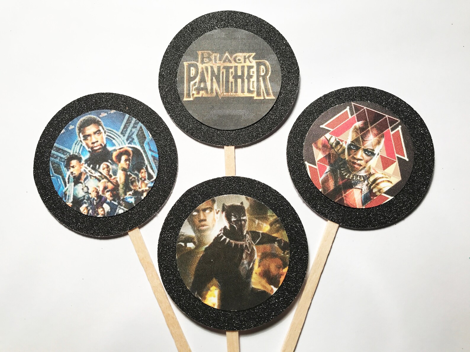 Super Hero Black Panther Cupcake Toppers - Etsy