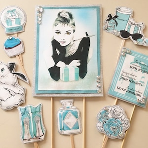 Glam * Breakfast at Tiffany&#39;s Cake Topper