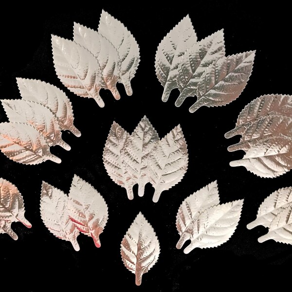 Silver Leaves (Large) - Cake Decorations