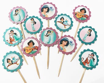 Princess Jasmine met roze en turkooizen achterkant (set van 12)