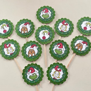 Grinch Inspired * Cupcake Toppers