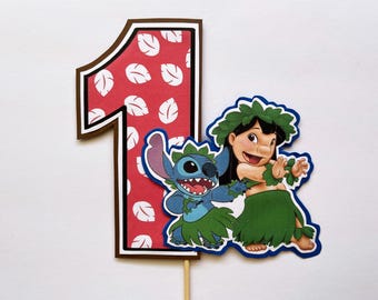 Lilo with Numbers 1, 2, 3, 4 & 5 Cake Toppers - When adding a name please select "Number and Name" option.