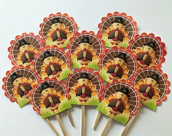 Thanksgiving * Turkey Cupcake Toppers