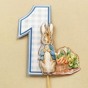 Peter Rabbit & Number Cake Toppers - When adding a name please select "Options" Number with Name. Number One