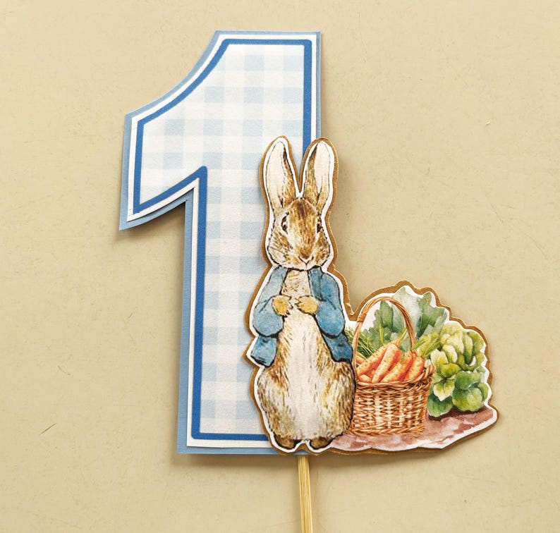 Peter Rabbit & Number Cake Toppers - When adding a name please select "Options" Number with Name. Number One