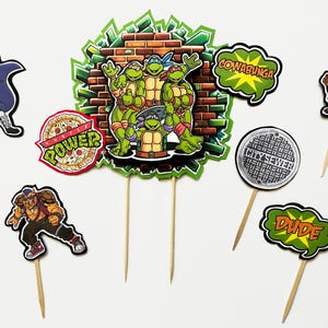 Ninja Turtle Cake Toppers (6 piece set)