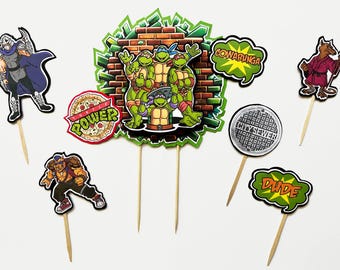 Ninja Turtle Cake Toppers (6 piece set)