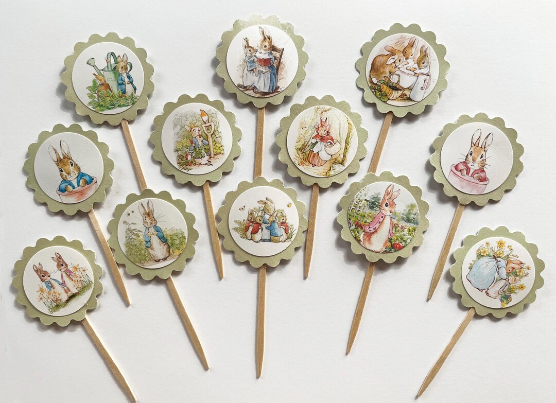 Flopsy & Peter Rabbit (12 Piece) Cupcake Toppers - Etsy