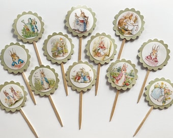 Flopsy & Peter Rabbit (12 stuks) cupcaketoppers