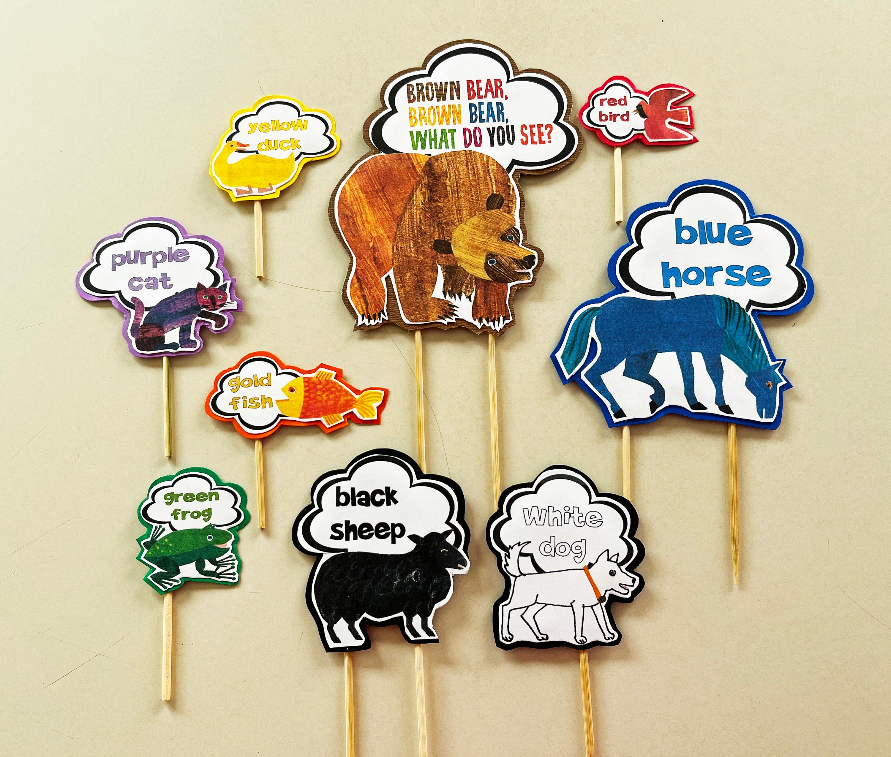 Brown Bear * Cake Topper (9 Piece Set) - Etsy