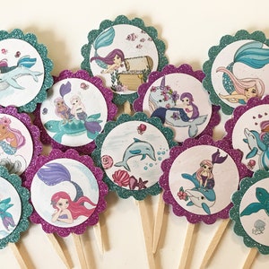 Mermaids & Sea Life * Cupcake Toppers