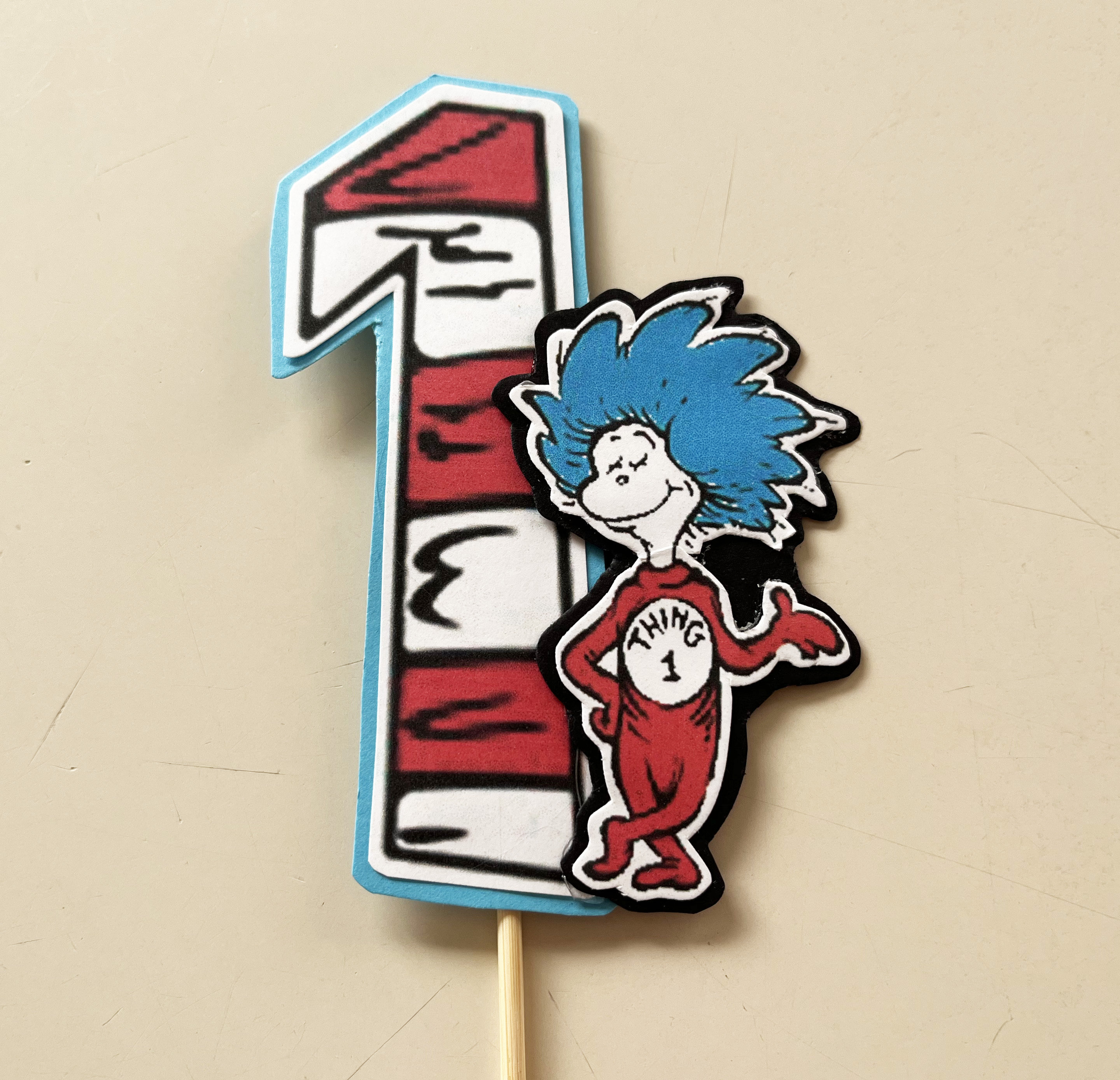 Thing 1, 2, 3, 4, 5 & 6 *cake Toppers - When Adding a Name Please ...