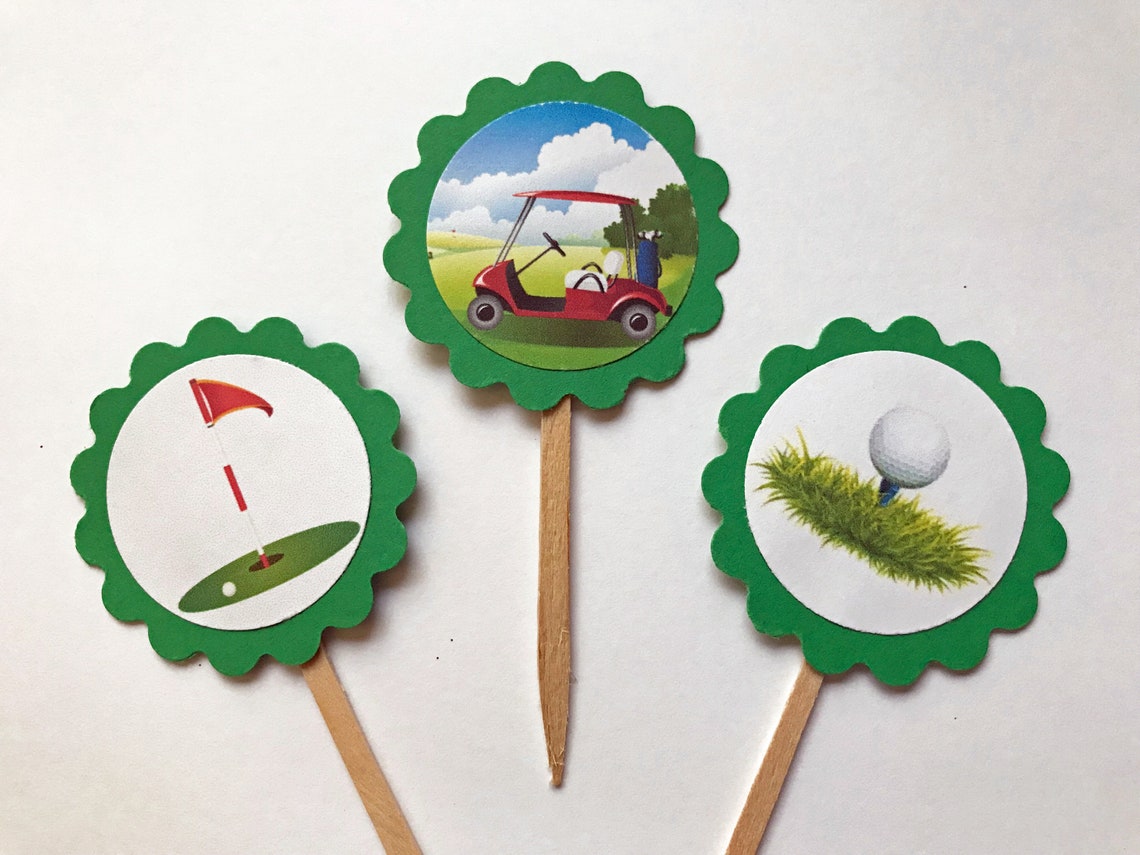 Sportsgolf Theme Cupcake Toppers Etsy