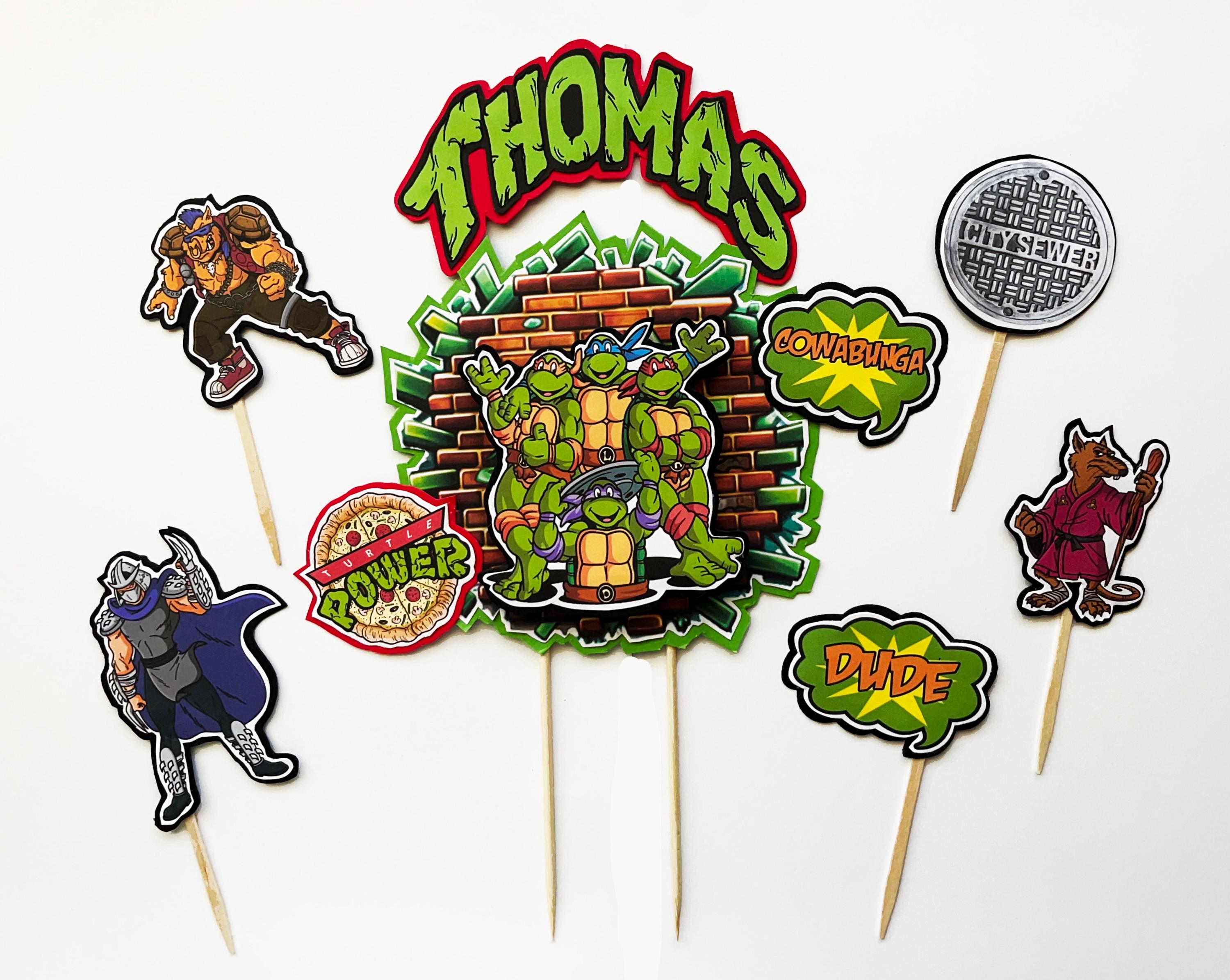 Ninja Turtle Cake Toppers (6 Piece Set) - Etsy