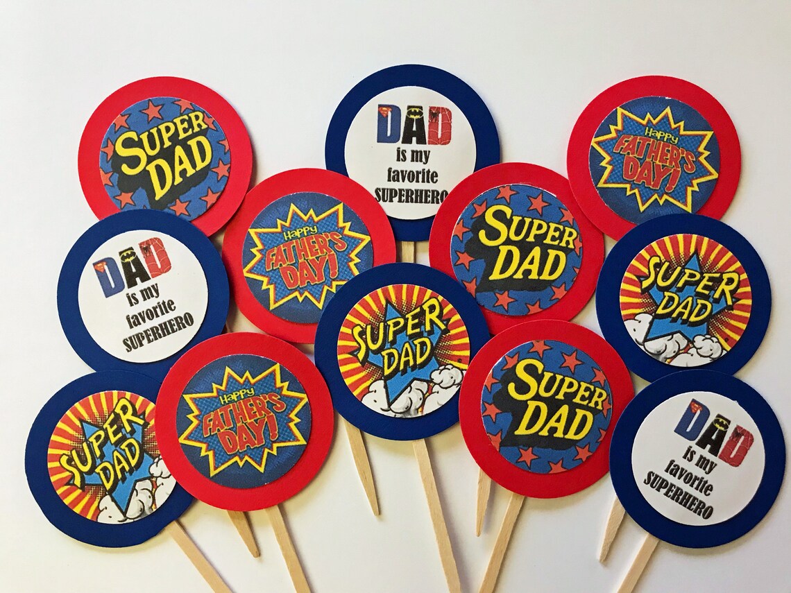 Festa del papà Super Dad Cupcake Toppers Etsy Italia