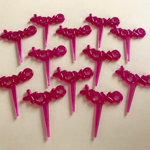 XOXO Pink Cupcake Picks