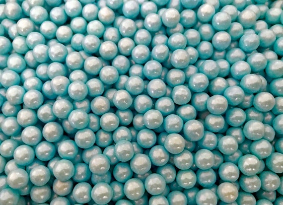 4mm Blue Sugar Pearls 2.5 Ounces Blue Edible Pearls Sugar Pearls Candy  Pearls Pearl Sprinkles 