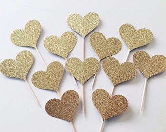 Hearts - Gold Sparkle