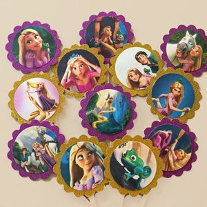 Adornos para cupcakes de la princesa Rapunzel