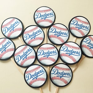 Sports * Baseball &quot;Dodgers&quot; Cupcake Toppers