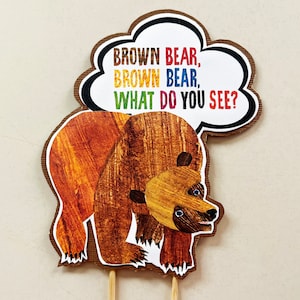 Decorazione per torta a forma di orso bruno (set da 9 pezzi)