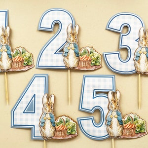 Toppers per torta Peter Rabbit e numeri