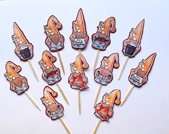 Thanksgiving-kabouters: cupcaketoppers