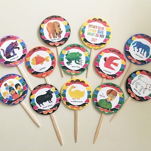 Orso bruno * Toppers per cupcake (12 pezzi per set)