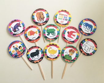 Brown Bear * Cupcake Toppers (12 pieces per set)