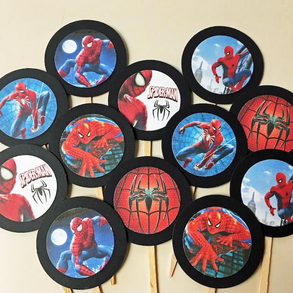 Super Hero - Spider-Man Cupcake Toppers