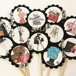 Glam * Shopping Cupcake Toppers