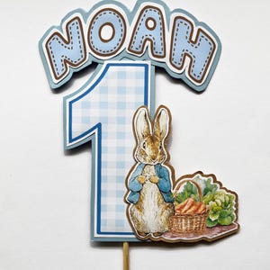 Peter Rabbit & Number Cake Toppers - When adding a name please select "Options" Number with Name. Number with Name
