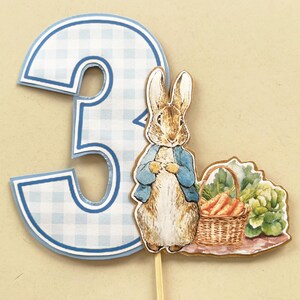 Peter Rabbit & Number Cake Toppers - When adding a name please select "Options" Number with Name. Number Three