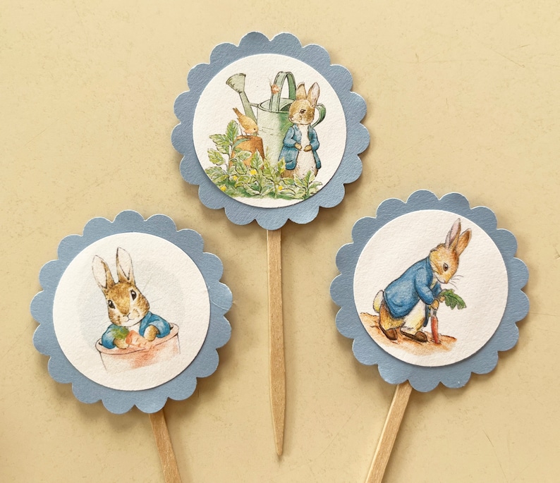 Peter Rabbit Cupcake Toppers - (set of 12) - Etsy