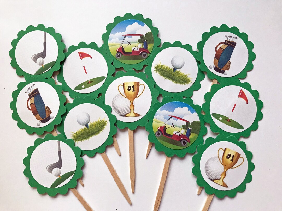 Sports Golf Theme Cupcake Toppers Etsy