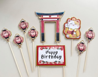 Happy Cat-taarttopper (9-delige set)
