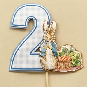 Peter Rabbit & Number Cake Toppers - When adding a name please select "Options" Number with Name. Number Two