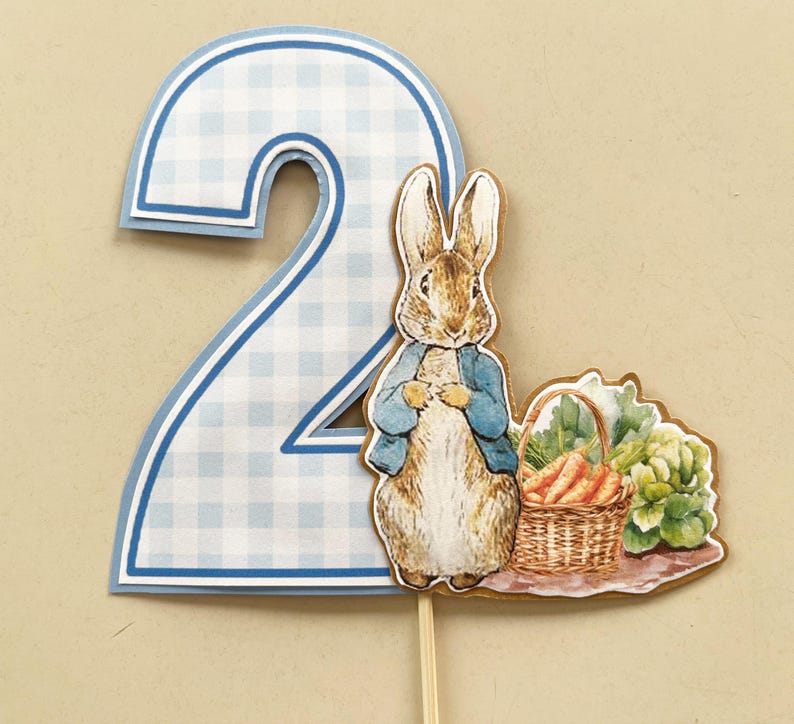 Peter Rabbit & Number Cake Toppers - When adding a name please select "Options" Number with Name. Number Two